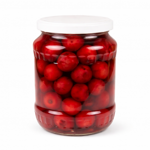 Sour cherries with pit in light syrup 720 ml, glass jar