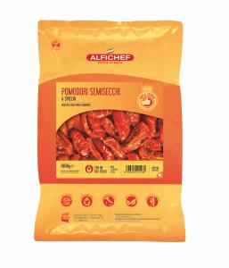 Semidried tomato wedges, marinated