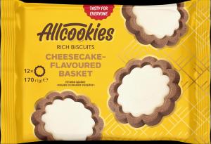 Rich Biscuits “Basket with Cheesecake Filling”, plastic tray 250g.
