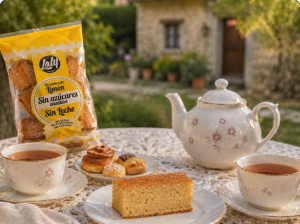 Sponge cake milk-free, sugar-free enriched with collagen and maslinic acid
