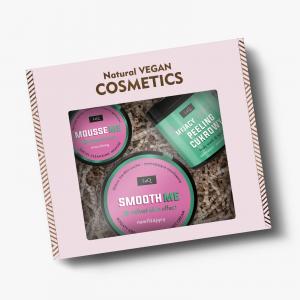 MAGNOLIA set: scrub 220g, rich body cream 200ml, face cleansing mousse 40g (hay)