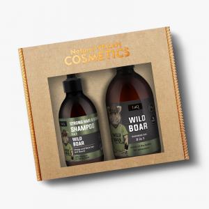 WILD BOAR black set: shower gel 500ml, shampoo 300ml (paper layer)