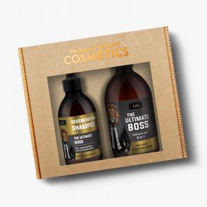 THE ULTIMATE BOSS black set: shower gel 500ml, shampoo 300ml (paper layer)