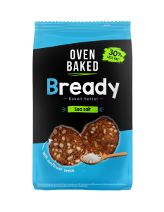 Oven Baked Sourdough Rye Bread Chips Bready Salted, 70 g