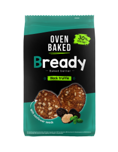 Oven Baked Sourdough Rye Bread Chips Bready Black Truffle, 70 g