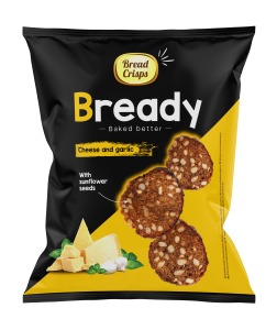 Sourdough Rye Bread Chips Bready, Cheese and Garlic flavour, 120 g