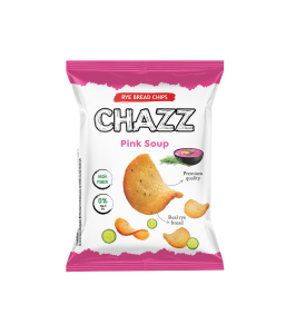 Sourdough Rye Bread Chips CHAZZ, Pink Soup flavour, 100 g