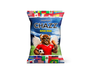 CHAZZ Buffalo wings flavored potato chips, 90 g (football edition)