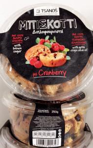 BISCOTTI DOUBLEBAKED WITH CRANBERRIES