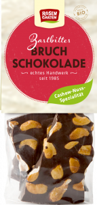 Broken dark chocolate with cashews organic