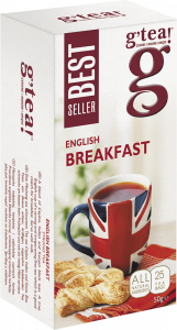 g'tea! ENGLISH BREAKFAST BLACK TEA, 25х2g in tagged tea bags