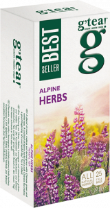 g'tea! ALPINE HERBS, HERBAL BLEND WITH GREEN TEA, 25x1.5g