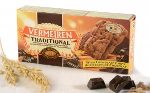 Traditional speculoos biscuits with chocolate chips