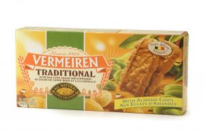 Traditional speculoos biscuits with almonds chips