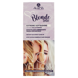 ALAMA NO-YELLOW BLONDE SPRAY EXTREME SOFT&SHINE INSTANT SILK EFFECT LEAVE-IN FOR BLONDE, GREY OR BLEACHED HAIR