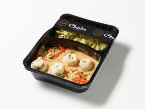 TONGUE ROLLS WITH BROCCOLI MASH.