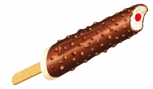 VANILLA LOLLIE WITH CHERRY SAUCE