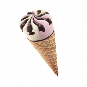 VANILLA-STRAWBERRY DUO CONE