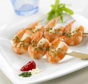 Scampi brochette Garlic, Mexican, Lemon and chili