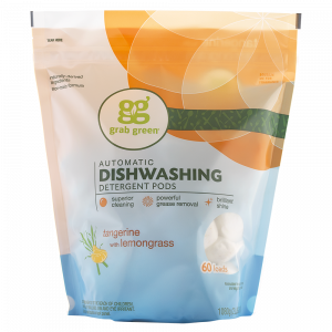 Grab Green Automatic Dishwashing Detergent Pods, Tangerine with Lemongrass 60 loads