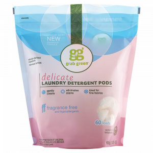 Grab Green Delicate Laundry Detergent Pods, Fragrance Free 60 loads