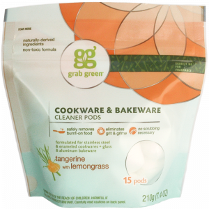 Grab Green Cookware & Bakeware Cleaner Pods, Tangerine with Lemongrass 15 pods
