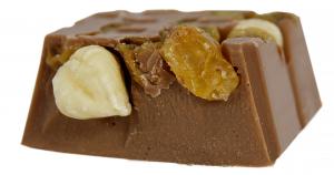 Chocolate bar, with a topping of mixed nuts