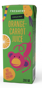 Organic Orange-Carrot Juice 200ml with straw