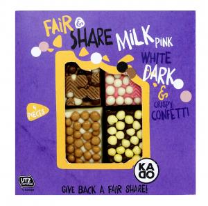 Fair & Share, chocolate squares (4x4), with crispy balls