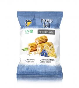 MAIZ PYRAMIDS WITH NIGELLA SEEDS (Crisps without oil)