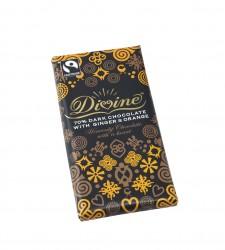 70% Dark Choc Bar with Ginger & Orange, Fairtrade 10 x 100G
