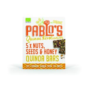 Pablo's Quinoa Revolucion Bars Nuts, Seeds & Honey 5x25 gram - Organic & Gluten Free (Copy) (Copy)