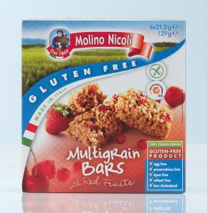 Gluten Free cereal bars with red fruits