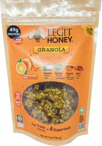 Legit Orange Blossom Honey Pecan Granola with Coconut, Moringa and Turmeric