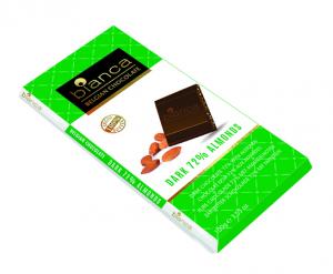 Bianca dark 72% with almonds