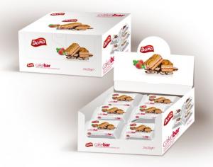 Cake Bar DOMA with strawberry filling, decorated (24x32g) display