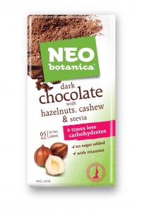 Neo Botanica Dark chocolate with hazelnut and cashew, 90g